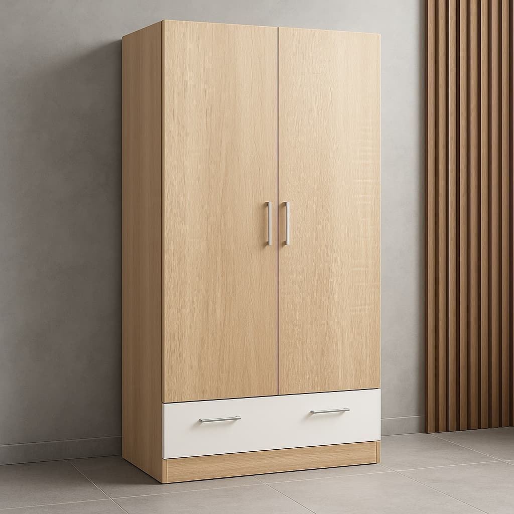Armario Abril – 2 Puertas 200x102 cm en Blanco o Cambrian/Blanco - Imagen 2