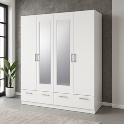 Armario Delta – 4 Puertas con Espejos 200x202 cm - Imagen 1
