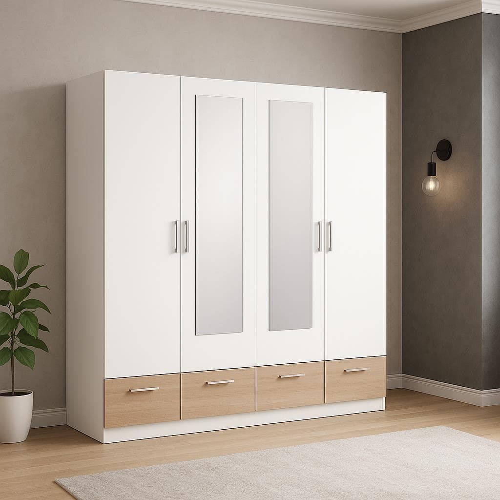 Armario Delta – 4 Puertas con Espejos 200x202 cm - Imagen 4