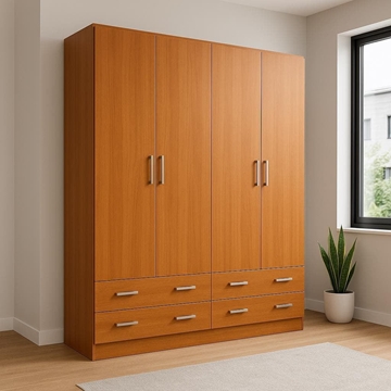 Armario Siena 4P – 220x202 cm con 4 Puertas en Cerezo - Imagen 1