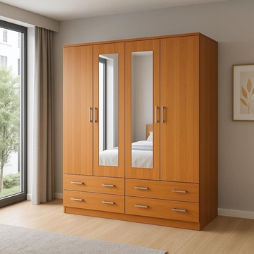 Armario Siena 4P Espejo – 200x202 cm con Lunas Integradas - Imagen 1