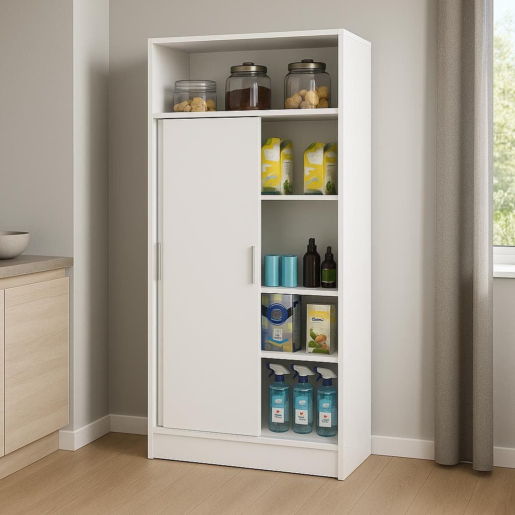 Armario Slide Lía – 157x82 cm con Puerta Corredera en Blanco - Imagen 1
