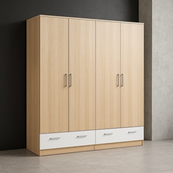 Armario Trento – 4 Puertas 200x202 cm en Blanco o Cambrian/Blanco - Imagen 1