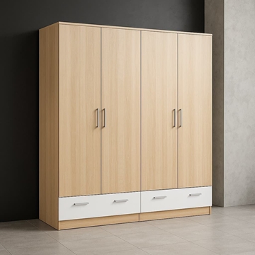 Armario Trento – 4 Puertas 200x202 cm en Blanco o Cambrian/Blanco - Imagen 1
