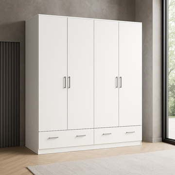 Armario Trento – 4 Puertas 200x202 cm en Blanco o Cambrian/Blanco - Imagen 2
