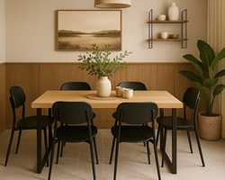 Altura ideal de una mesa de comedor moderna