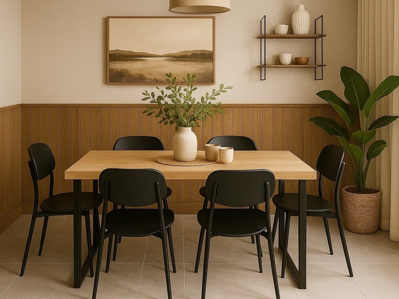 Altura ideal de una mesa de comedor moderna