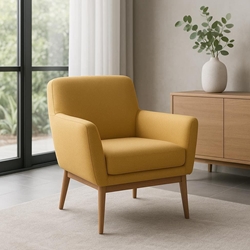 Butaca Aura – 98x70 cm en Mostaza o Verde Agua con Patas de Haya - Imagen 1