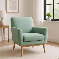 Butaca Aura – 98x70 cm en Mostaza o Verde Agua con Patas de Haya - Imagen 2