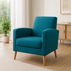 Butaca Duna – 90x68 cm en Verde Turquesa y Patas Cambrian - Imagen 1