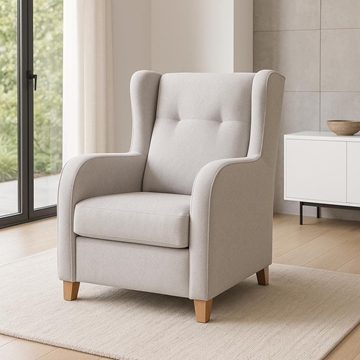 Butaca Toscana – 107x69 cm en Gris o Beig con Patas Cerezo - Imagen 1