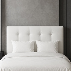 Cabezal Nube – Tapizado en Polipiel 160 cm en Capuchino, Plata o Blanco - Imagen 1