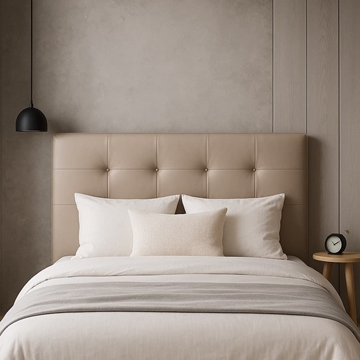 Cabezal Nube – Tapizado en Polipiel 160 cm en Capuchino, Plata o Blanco - Imagen 2