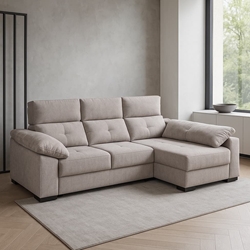 Chaise Longue Cama Siena – Convertible en Tostado o Gris - Imagen 1