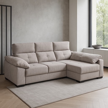 Chaise Longue Cama Siena – Convertible en Tostado o Gris - Imagen 1