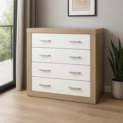 Conjunto Nova – Cómoda Cambrian/Blanco + Espejo a Juego - Imagen 1