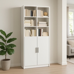 Estantería Vega – Con Puerta 186x82 cm en Blanco - Imagen 1