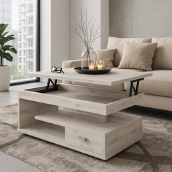 Mesa de Centro Aurora – Elevable 111x50 cm en Acabado Ártico - Imagen 1