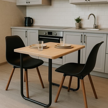 Mesa Elva – Estilo Nórdico 140x80 cm en Roble Nordish y Negro - Imagen 1