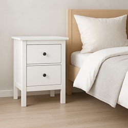 Mesita Iris – 2 Cajones en Blanco - Imagen 1