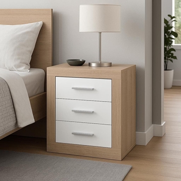 Mesita Nova 3C – 3 Cajones en Cambrian/Blanco - Imagen 1