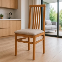 Silla Lúa Essenza – 95x44 cm en Beig con Estructura Cerezo - Imagen 1