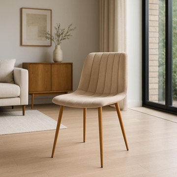 Silla Malva – Tapizada en Beig o Gris 87x55 cm - Imagen 1