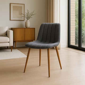 Silla Malva – Tapizada en Beig o Gris 87x55 cm - Imagen 2