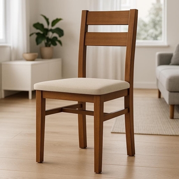 Silla Roma – 93x41,5 cm en Beig con Estructura Cerezo - Imagen 1