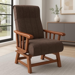 Sillón Balancín Lúa – 105x58 cm en Choco o Beig con Madera Cerezo - Imagen 2