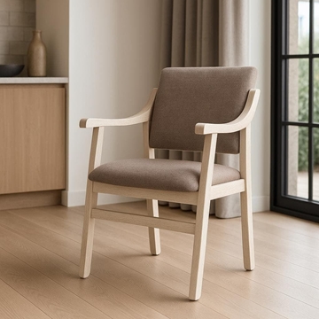 Sillón Gala Mini Blanco – 84x51 cm en Beig con Estructura Blanca - Imagen 1