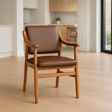 Sillón Gala Piel – 84x51 cm en Polipiel Marrón y Cerezo - Imagen 1