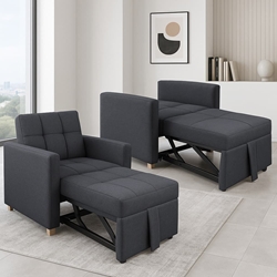 Sofá Cama Mini Oslo – 1 Plaza en Gris Marengo con Cama 75x185 cm - Imagen 1