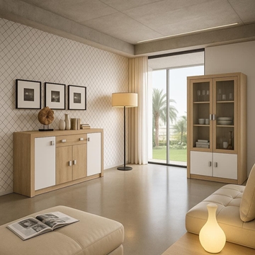 Vitrina Lía Alta – 200x96 cm en Cambrian y Blanco - Imagen 1